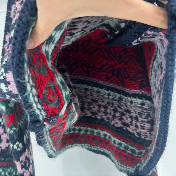 Free People Snowdrift Argyle Wool Blend Multicolor Knit Cardigan Sweater SAMPLE - Picture 8 of 9